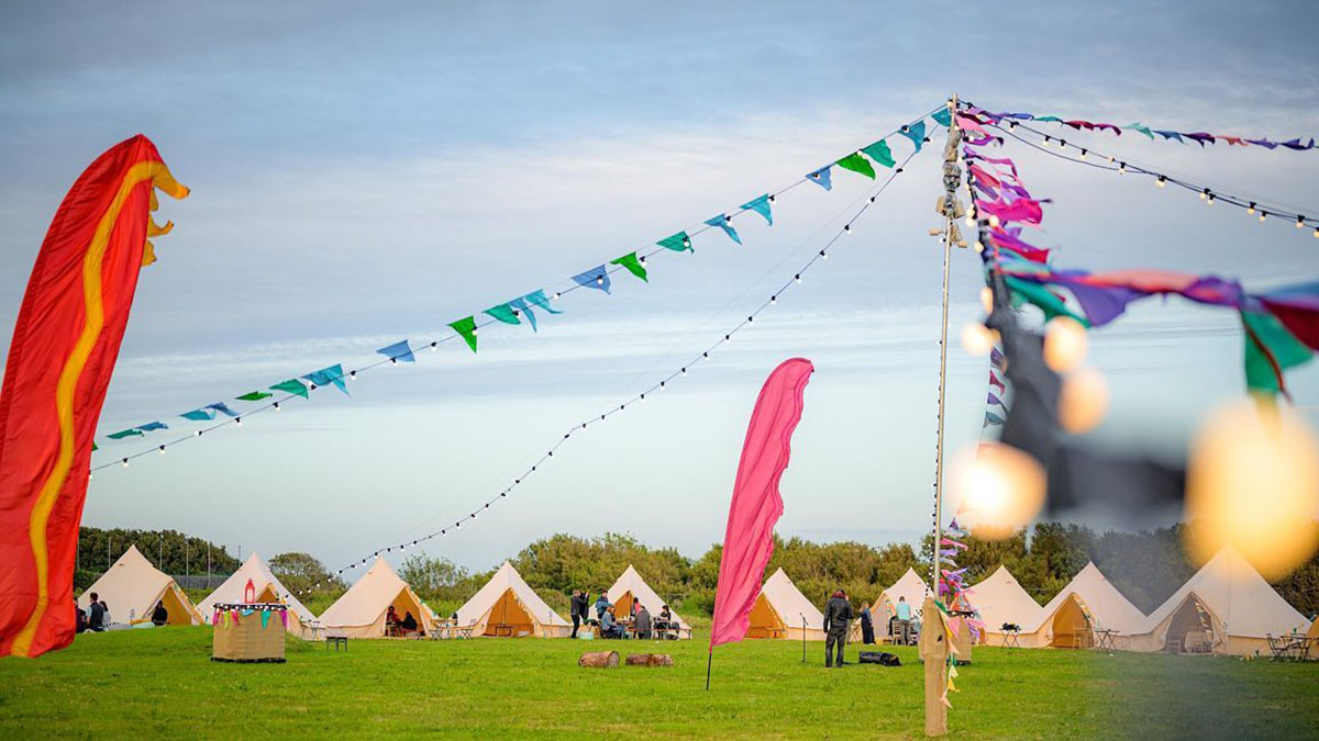 Flags and tents
